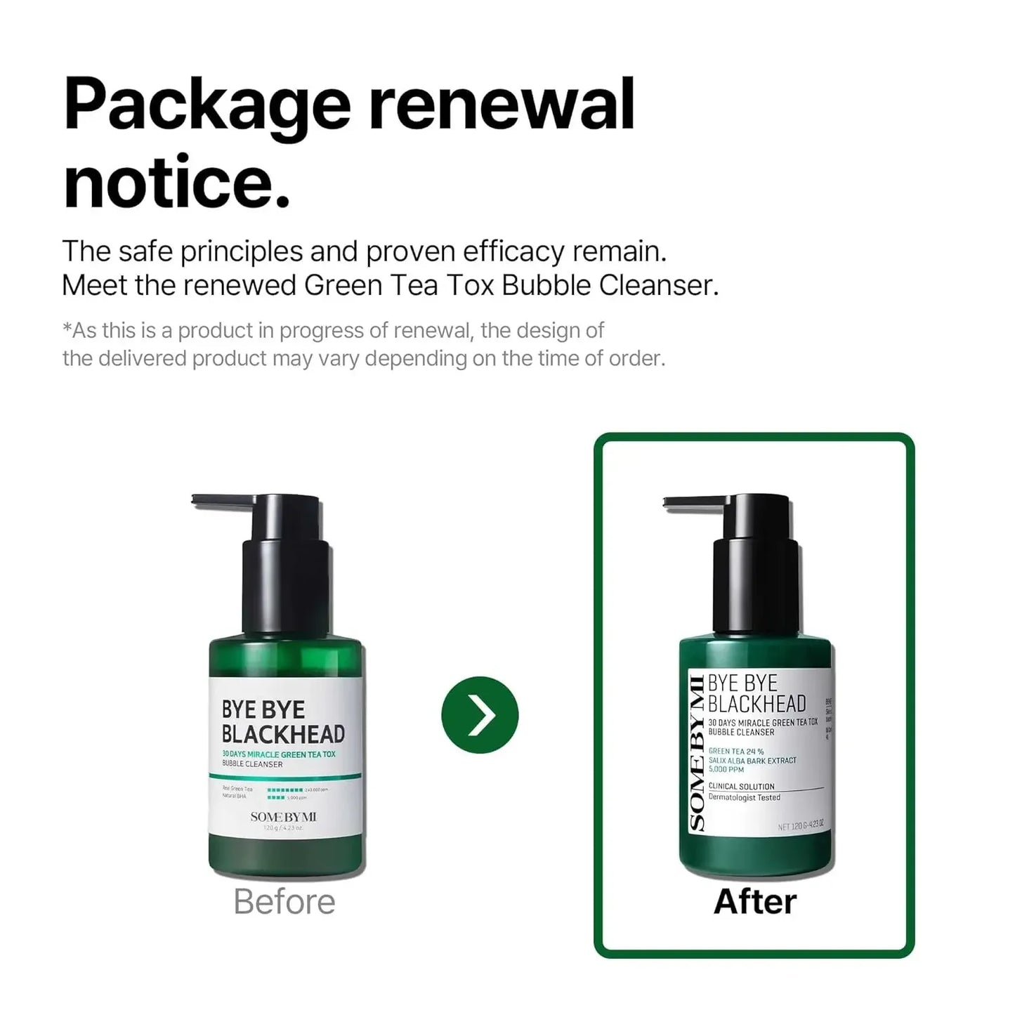SOME BY MI Bye Bye Black head 30 Days Miracle Green Tea Tox Bubble Cleanser 120g