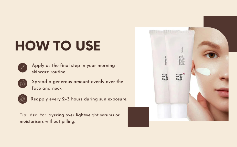 BEAUTY OF JOSEON l Korean Rice Probiotics Sunscreen Relief Sun SPF 50+ PA++++ 50ml