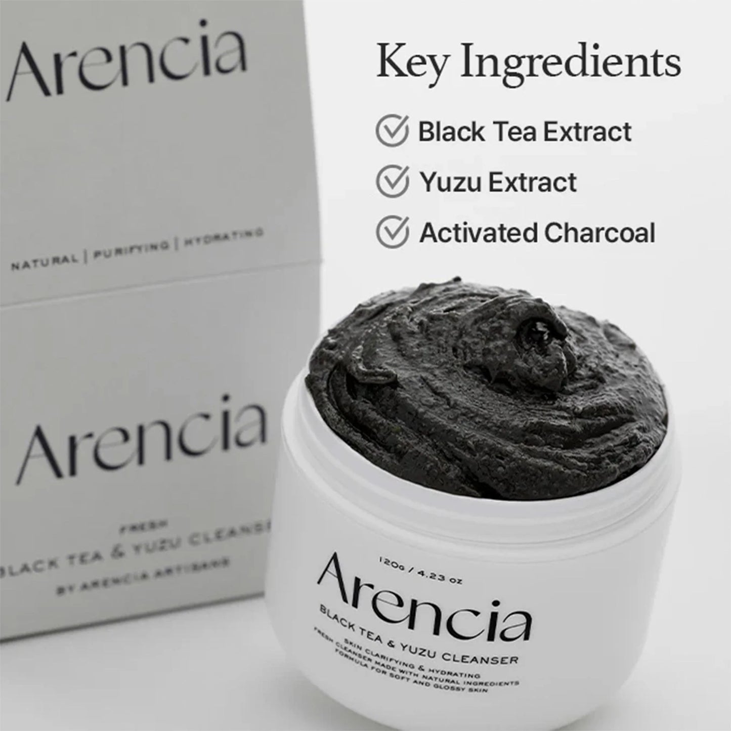 Arencia Black Tea & Yuzu Rice Mochi Cleanser 120g