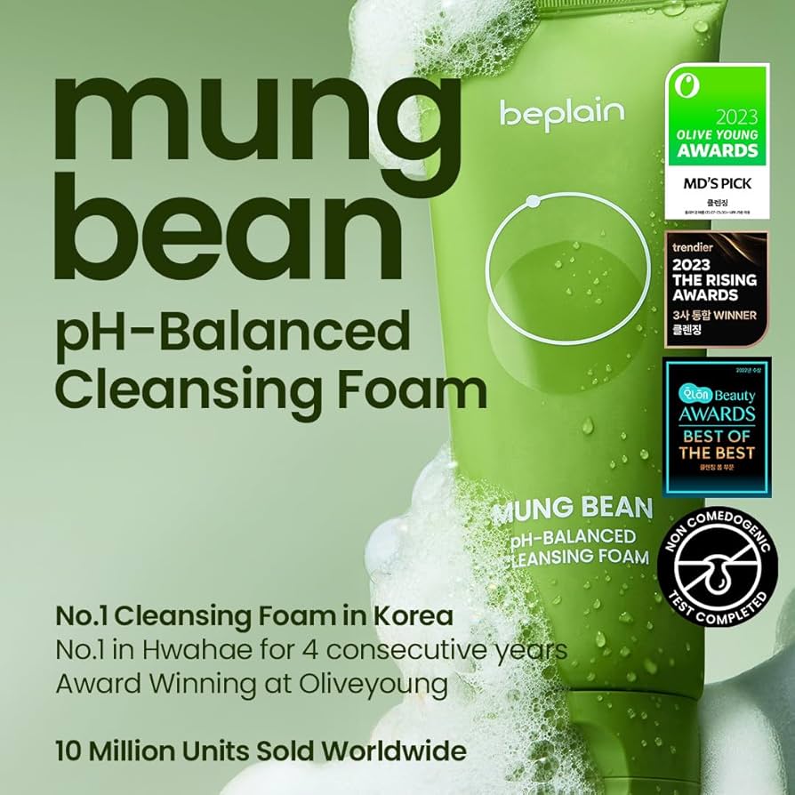 beplain Mung Bean pH-Balanced Cleansing Foam 80ml