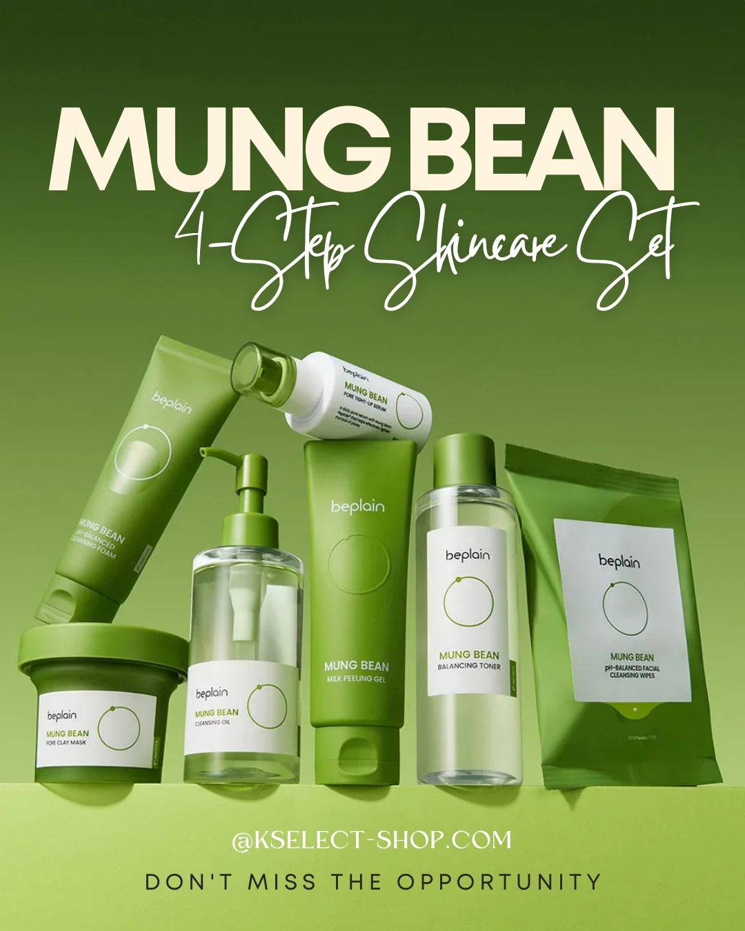 beplain Mung Bean 4-Step Skincare Set