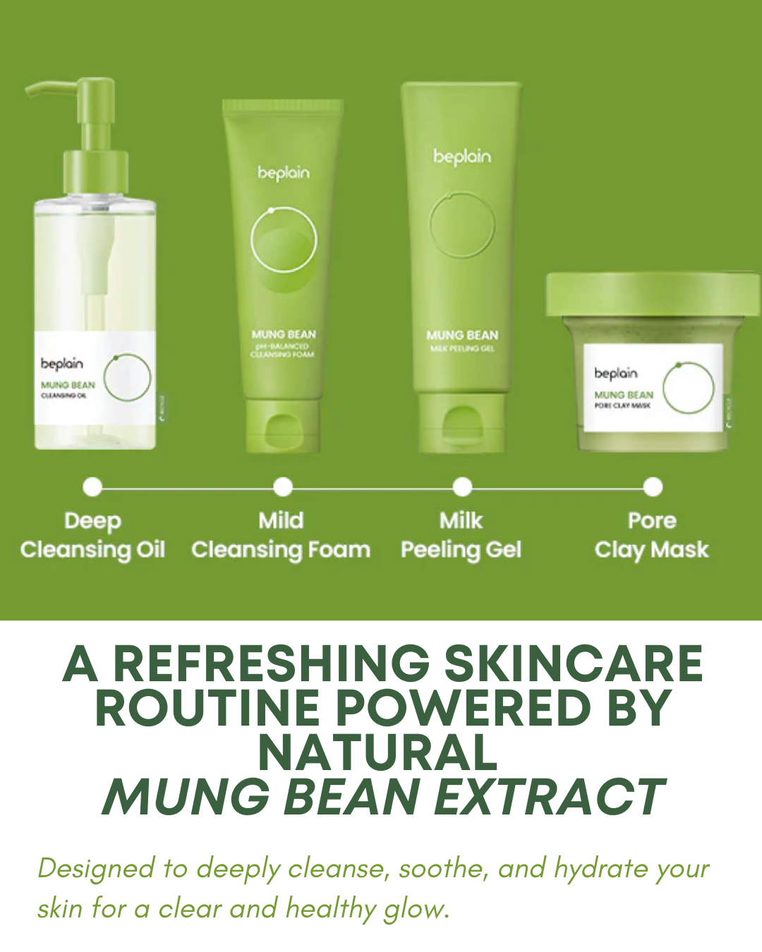 beplain Mung Bean 4-Step Skincare Set