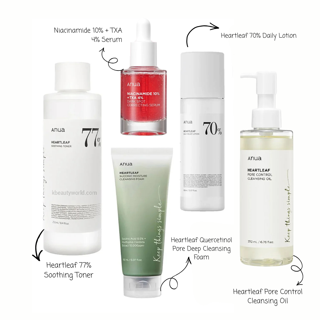 Anua Pore Control & Brightening 5-Step Set