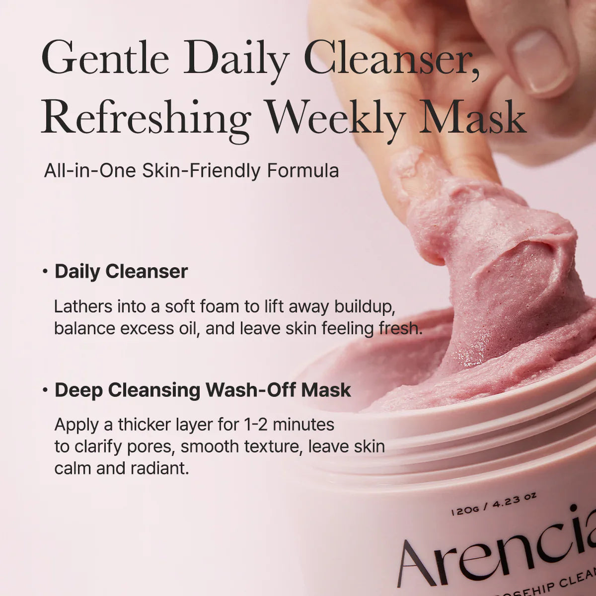 Arencia Rosehip Rice Mochi Cleanser (120g)