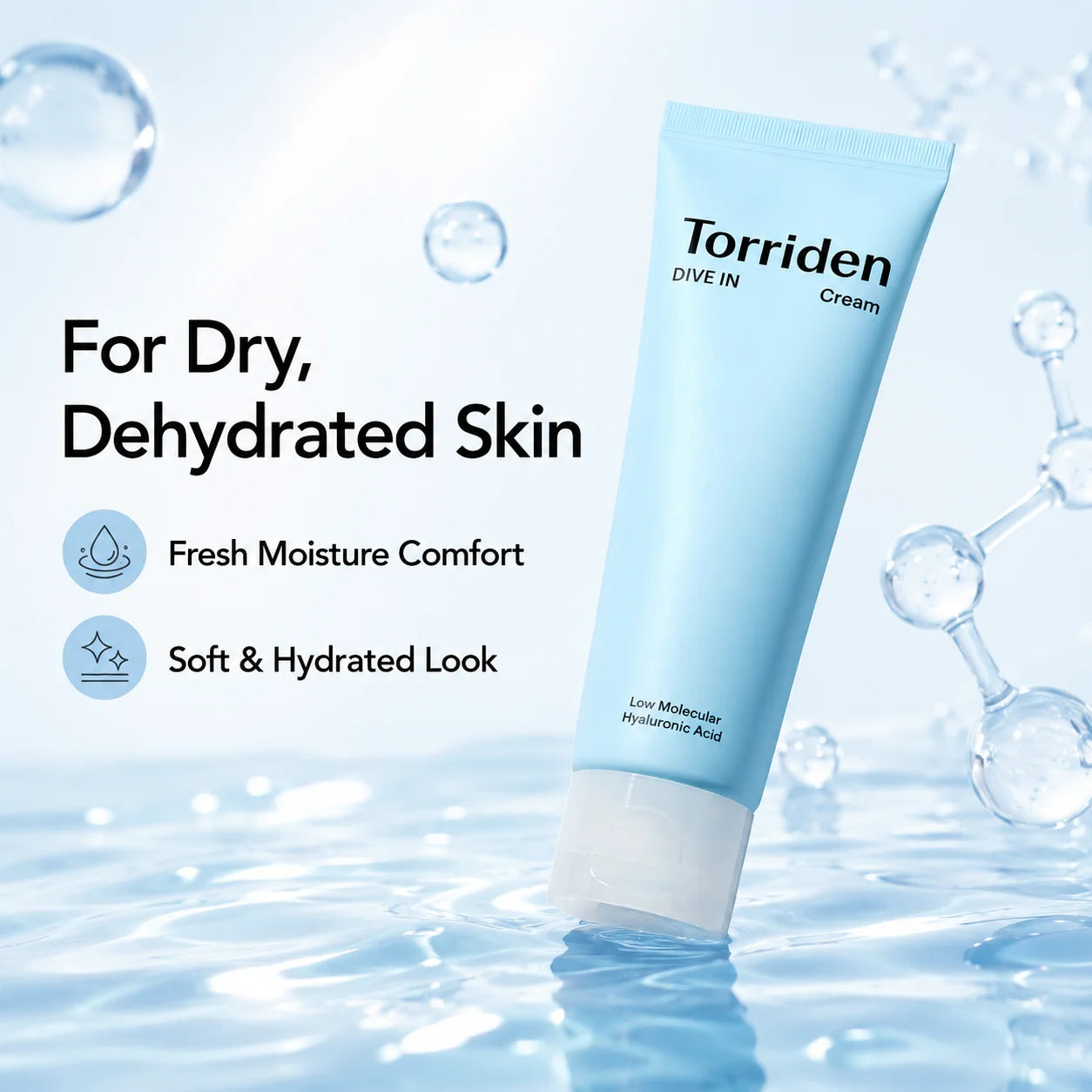 Torriden Dive-In Cream Low Molecular Hyaluronic Acid with Sh-EGF 80mL