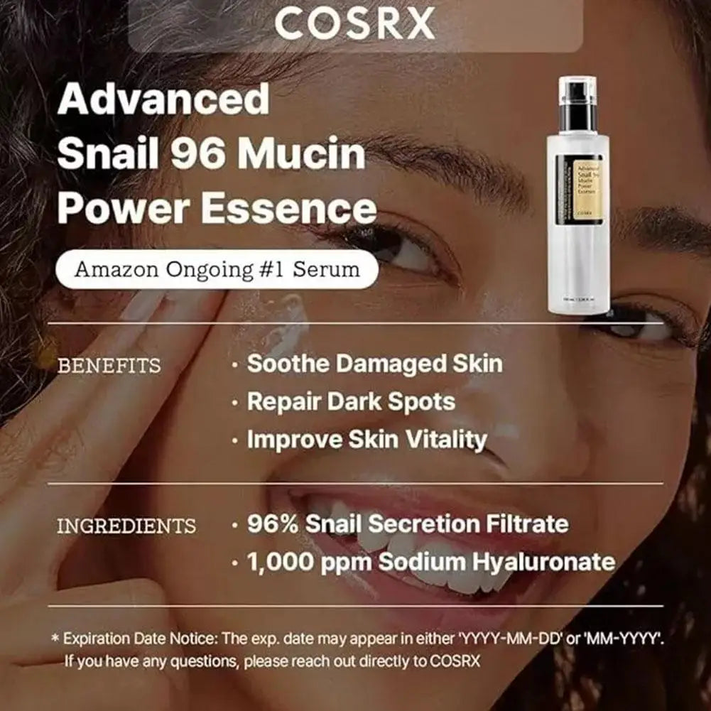 COSRXㅣ Snail Mucin 96% Korean Facial Essence | Anti-Aging, Fine Line Fading & Firming