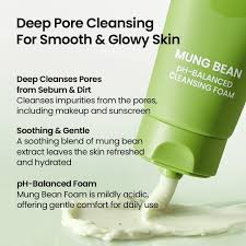 beplain Mung Bean pH-Balanced Cleansing Foam 80ml